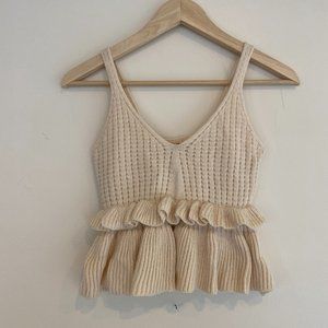 Shein Casual Knit Top Ruffle Peplum Top